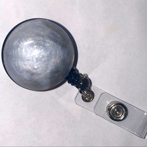 Silver foggy marble #2 resin badge reel- 3 for $15